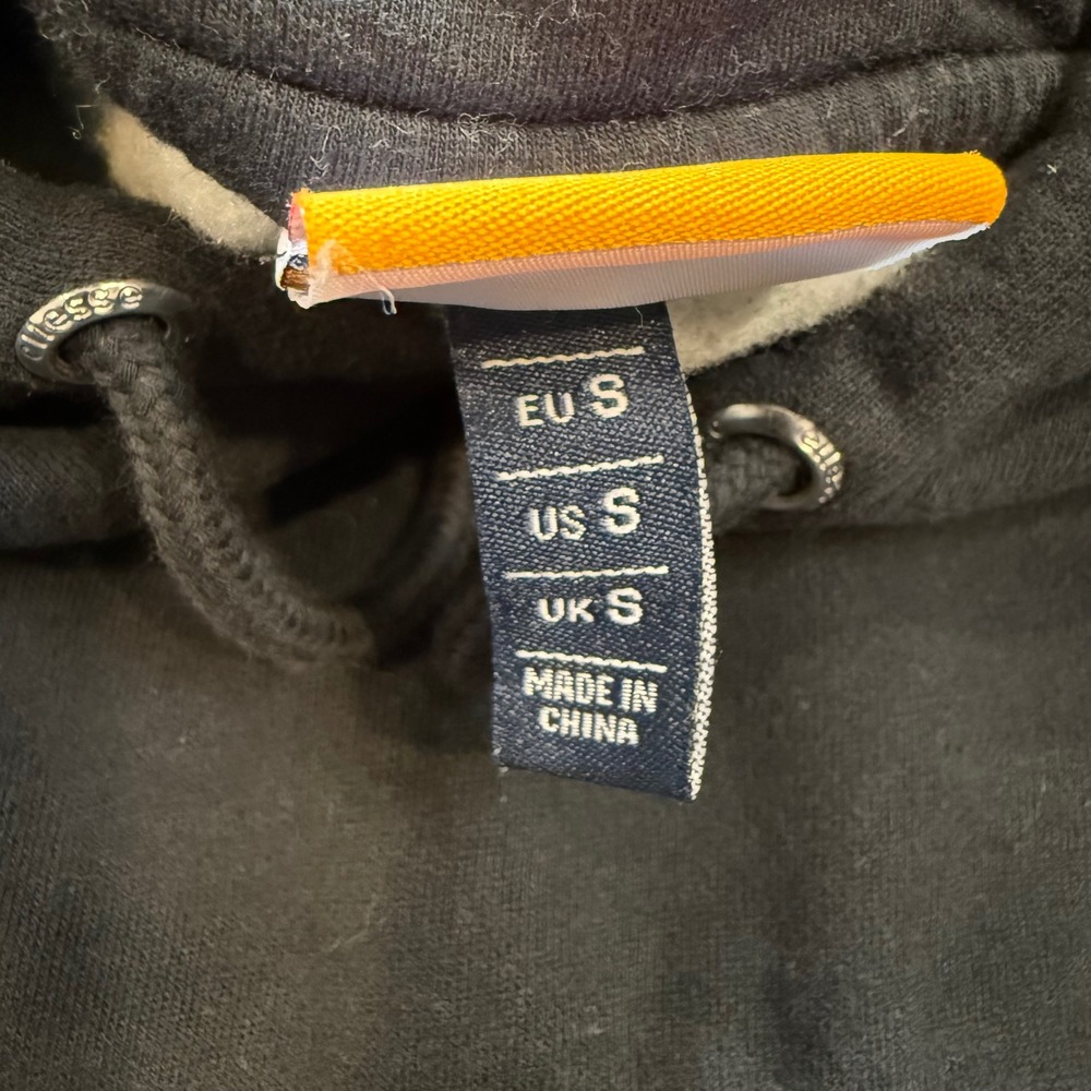 Ellesse Hoodie Gray Black Raglan Sleeve Logo Pullover Casual Athleisure Size S - Picture 5 of 6